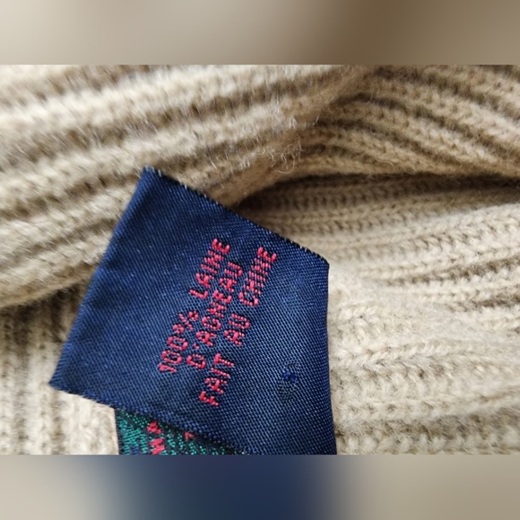 RARE Women's RALPH LAUREN Hand Knit Patchwork Crochet Lambs Wool Cardigan L Belt - Picture 7 of 9